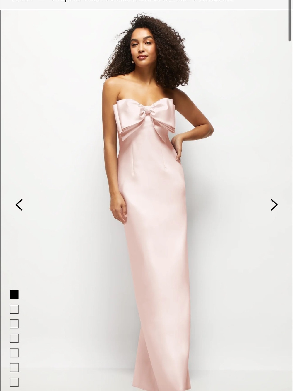 ALFRED SUNG Strapless Satin Column Maxi Dress with Oversized Handcrafted Bow